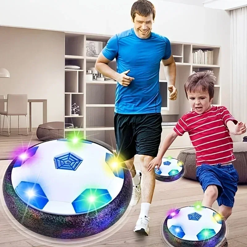 ของเล่นฟุตบอลฟองสบู่ LED สำหรับเด็ก เกมอินเทอร์แอคทีฟพร้อมเสียงเพลงและไฟ ลอยได้ เล่นในร่ม สไลเดอร์เคลื่อนที่ ฟุตบอลแบบแบน สำหรับเด็ก เป็นของขวัญ