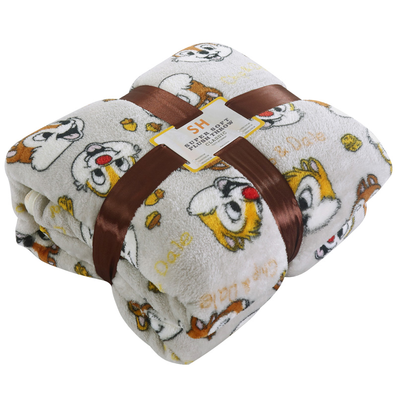 Disney Squirrel Private Pluto Chip N Dale Lightweight Plush Blanket on Bed Sofa Plane Flatsheet Bedding Throw Baby Coral Velvet