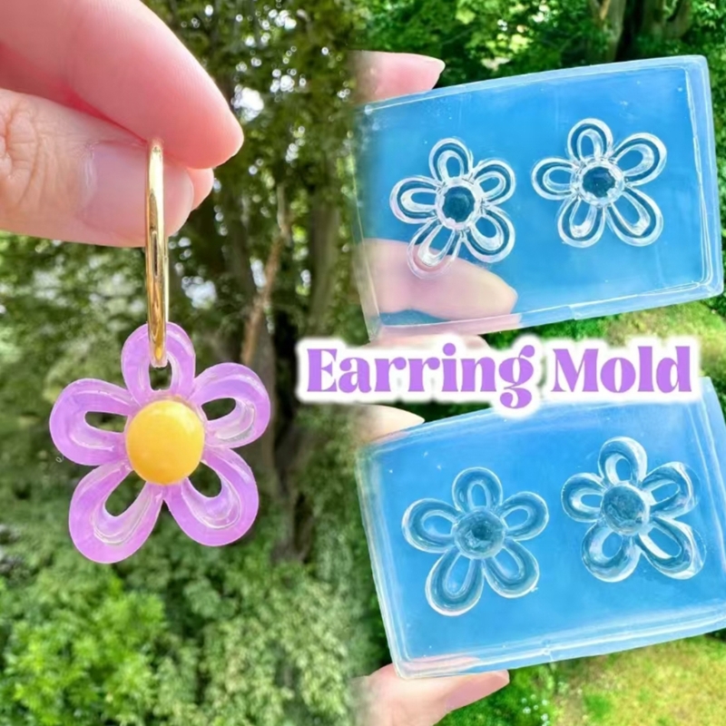 Mini Flower Silicone Mold Hollow Epoxy Shaker Fillings Silicone Molds Epoxy Resin Filler Mold for Quicksand Resin Molds