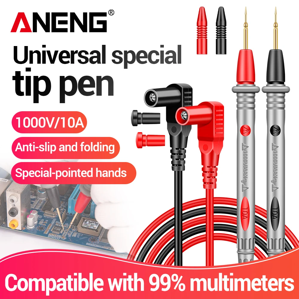 ANENG PT1005B 10A 1000V DIGITAL MULTIMETER Probe Universal ทดสอบเข็ม PIN ปากกาลวดชุดสายเคเบิล Current เครื่องทดสอบโวลต์มิเตอร์ลวด