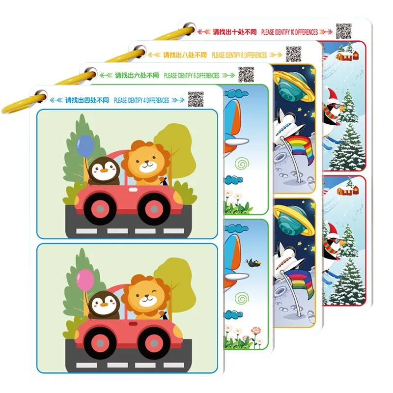 Spot the Difference" Concentration Game Book - Reusable, Educational Focus Exercise for Science Learning, Made of Durable Paper