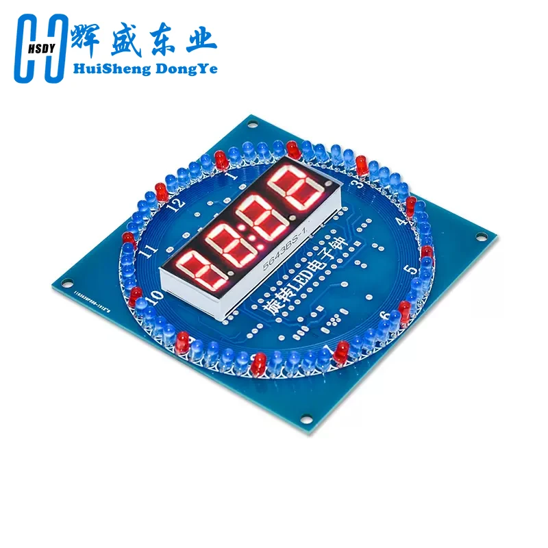 Pantalla LED giratoria alarma módulo de reloj electrónico lámpara de agua Kit DIY Control de luz temperatura DS1302 C8051 MCU STC15W408AS
