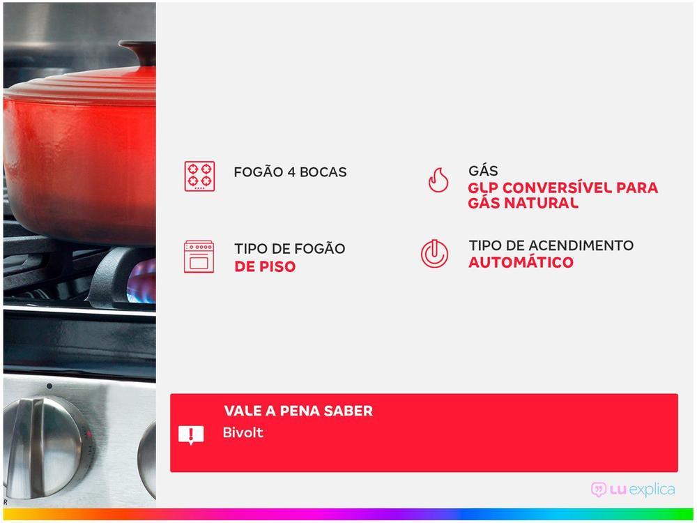 Fogão 4 Bocas Consul Branco CFO4 NABUNA - Bivolt