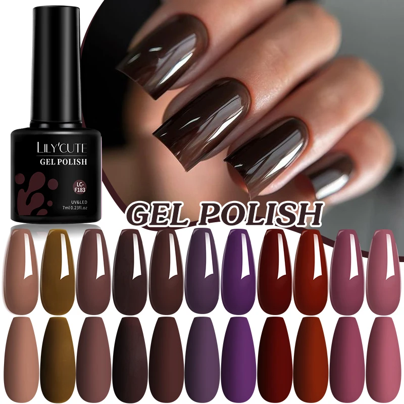 LILYCUTE Ancora красный цвет гель-лак для ногтей 152 цветов осень-зима модный долговечный французский стиль для маникюра дизайн ногтей УФ-гель