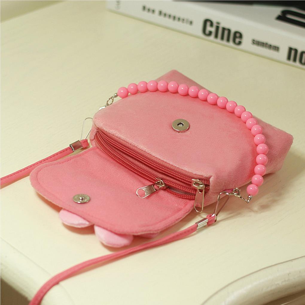 Messenger Bag Kid Handbag Mini Pack Cute Looking Shoulder Bags with Strip Decorative Sweet Present Birthday Gift Pink