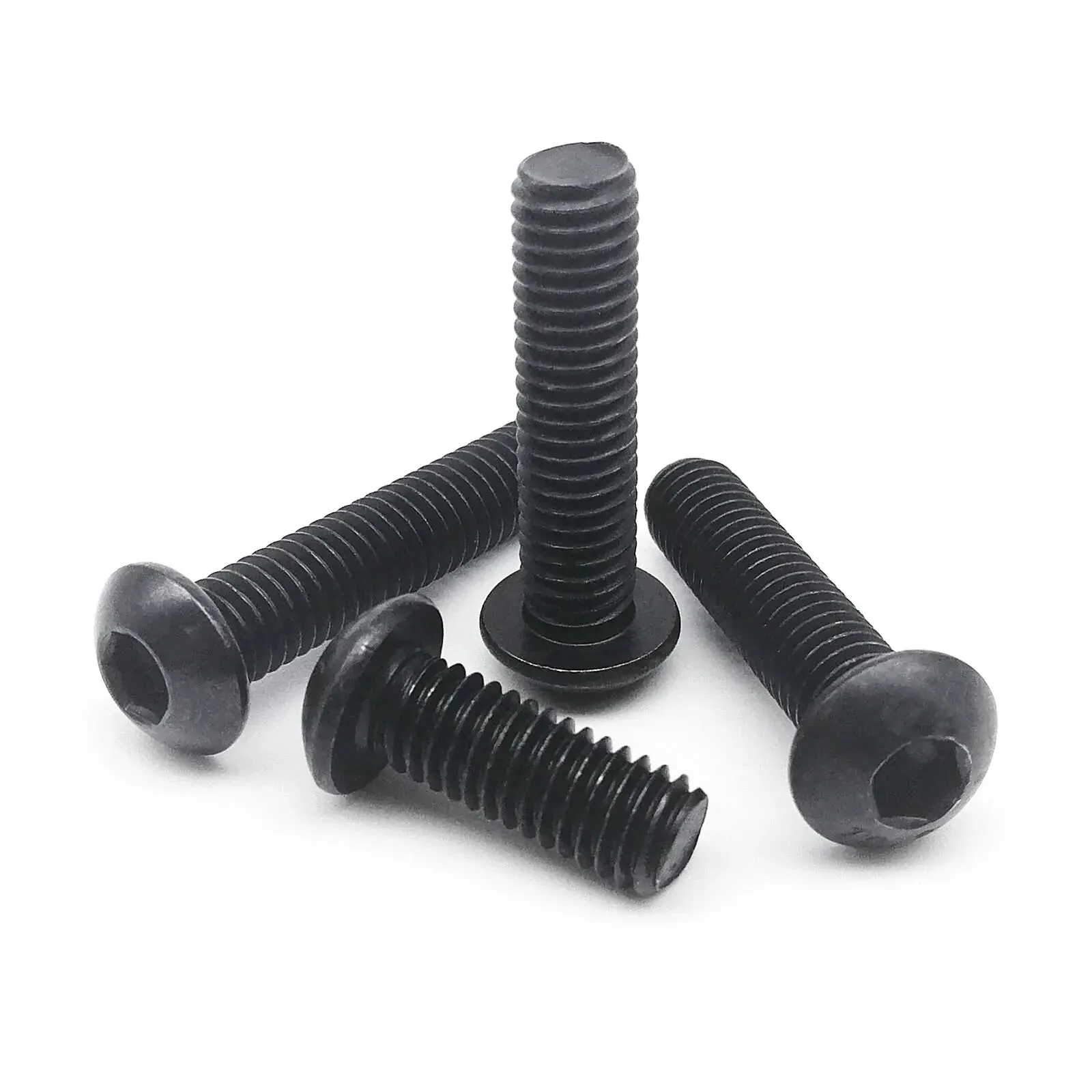 50 stks M3 Hexagon Hex Socket Head Knop Allen Bolt Schroef 304 A2-70 Rvs Zwart Grade 10.9 Staal ISO7380