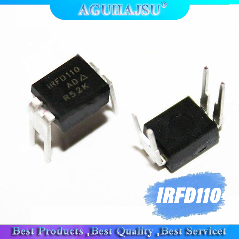 10 unids/lote IRFD110 IRFD110 FD110 funda protectora de plástico negro-4 en Stock