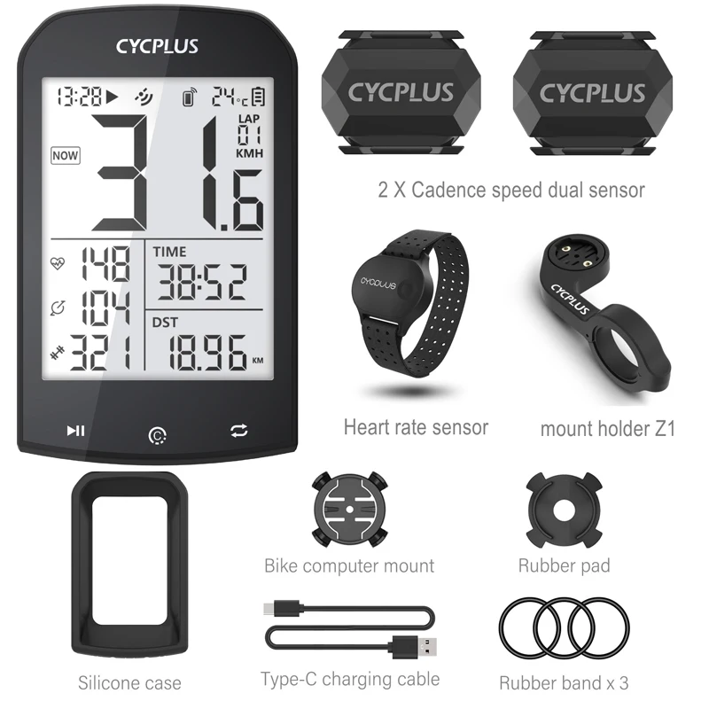 CYCPLUS M1 Xe Đạp Phụ Kiện GPS Xe Đạp Máy Tính Đi Xe Đạp Tốc Bluetooth 5.0 ANT + Ciclismo Đo Tốc Độ Dành Cho Garmin Zwift