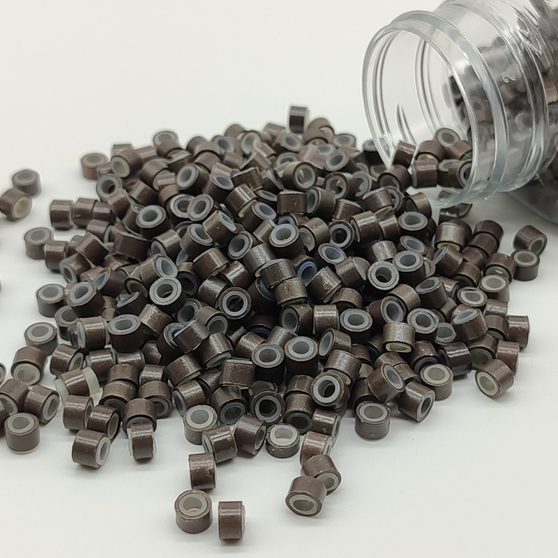 500 pçs extensões de cabelo micro anéis links contas 5mm silicone forrado contas para extensões de cabelo humano ferramenta-multi-colorido