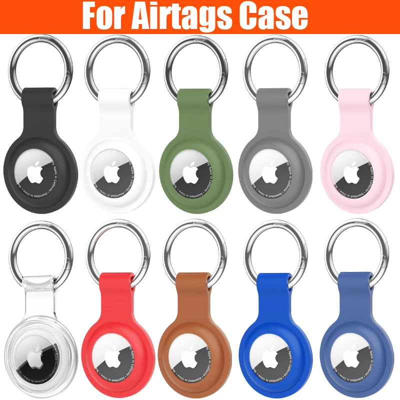 Chaveiro para apple airtag silicone capa protetora chaveiro anti-perda anel airtags acessórios para pingente airtag