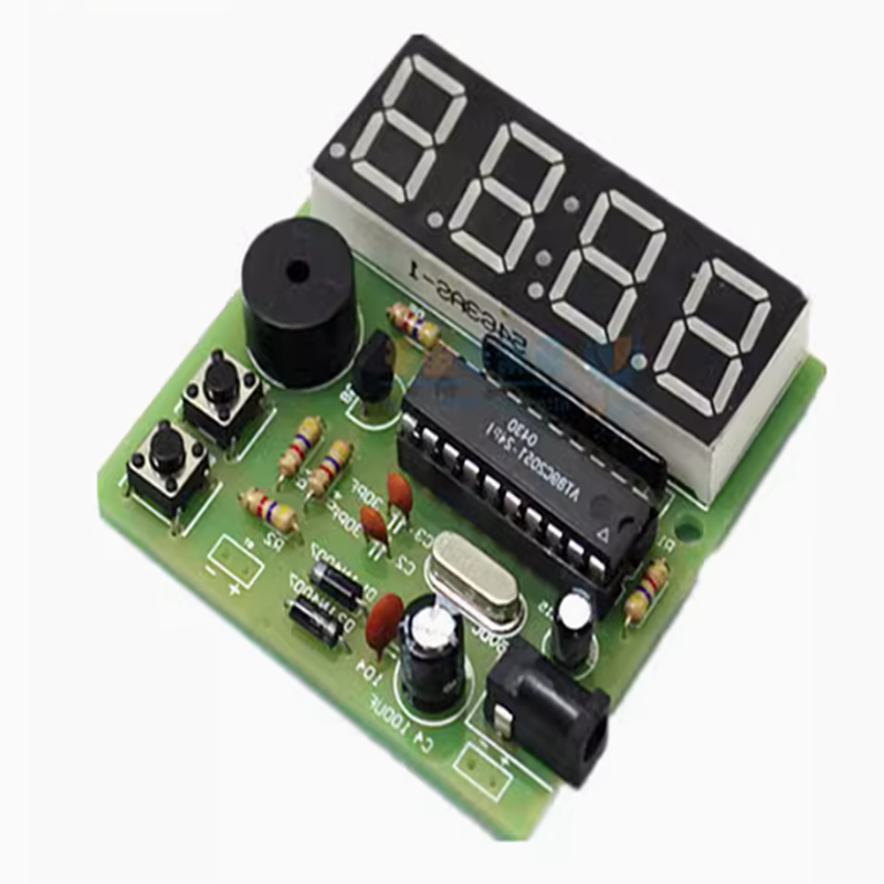 Reloj de mesa Digital electrónico, KIT de bricolaje LED, el reloj electrónico de 4 dígitos es Compatible con AT89C2051 MCU, piezas de kit de bricolaje arduino