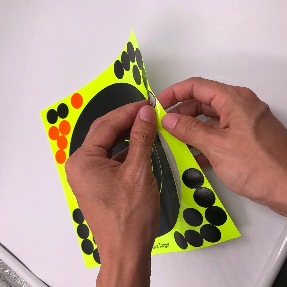 Autocollants de cible de tir jaune structurels ent, fusil BB, pistolets à granulés, éclaboussures adhésives Bullseye, célébration à la main, 10 pièces, 8 po, 12 po