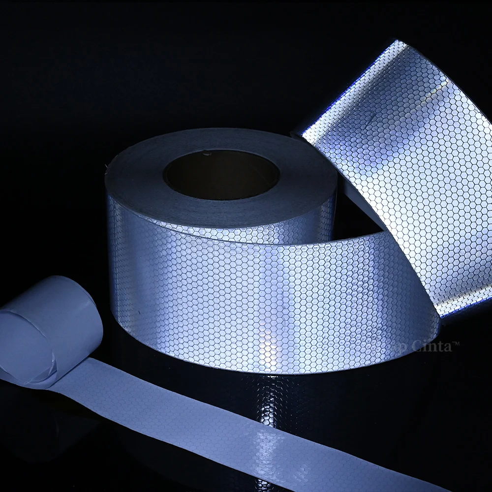 10 cm * 10 m Bianco Avvertimento Traffico Riflettori autoadesivi Nastro protettivo di sicurezza Adesivo riflettente in PVC Striscia impermeabile per camion
