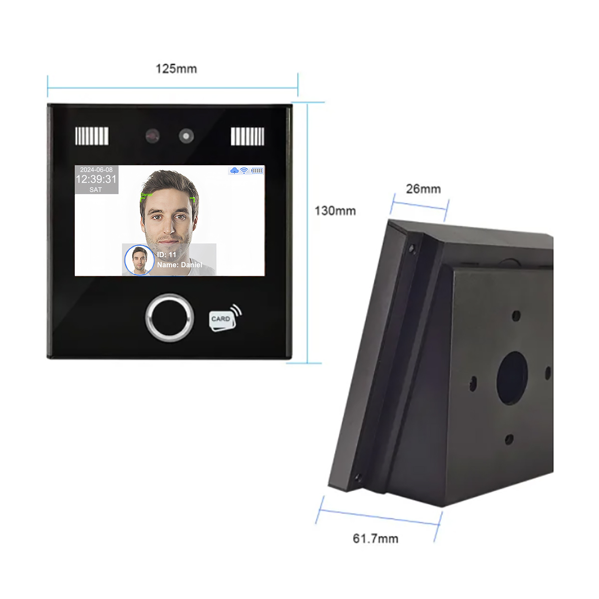 Système de présence de temps faciale WiFi basé sur cloud en ligne gratuit, force de travail des employés, solution de gestion de l'horloge par empreinte digitale