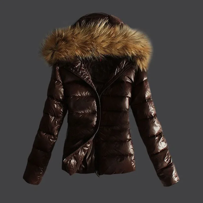 Abrigo grueso con cremallera para mujer, moda de invierno, informal, ajustado, corto, acolchado, cuello de piel sintética con capucha no extraíble, acolchado cálido