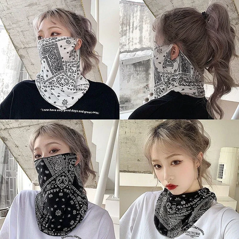 Moda Punk Maska przeciwsłoneczna Dla Mężczyzn Kobiety Letnia Twarz Szyja Ochrona UV Szalik na uszy Hip Hop Outdoor Sport Kolarstwo Bandana Szaliki