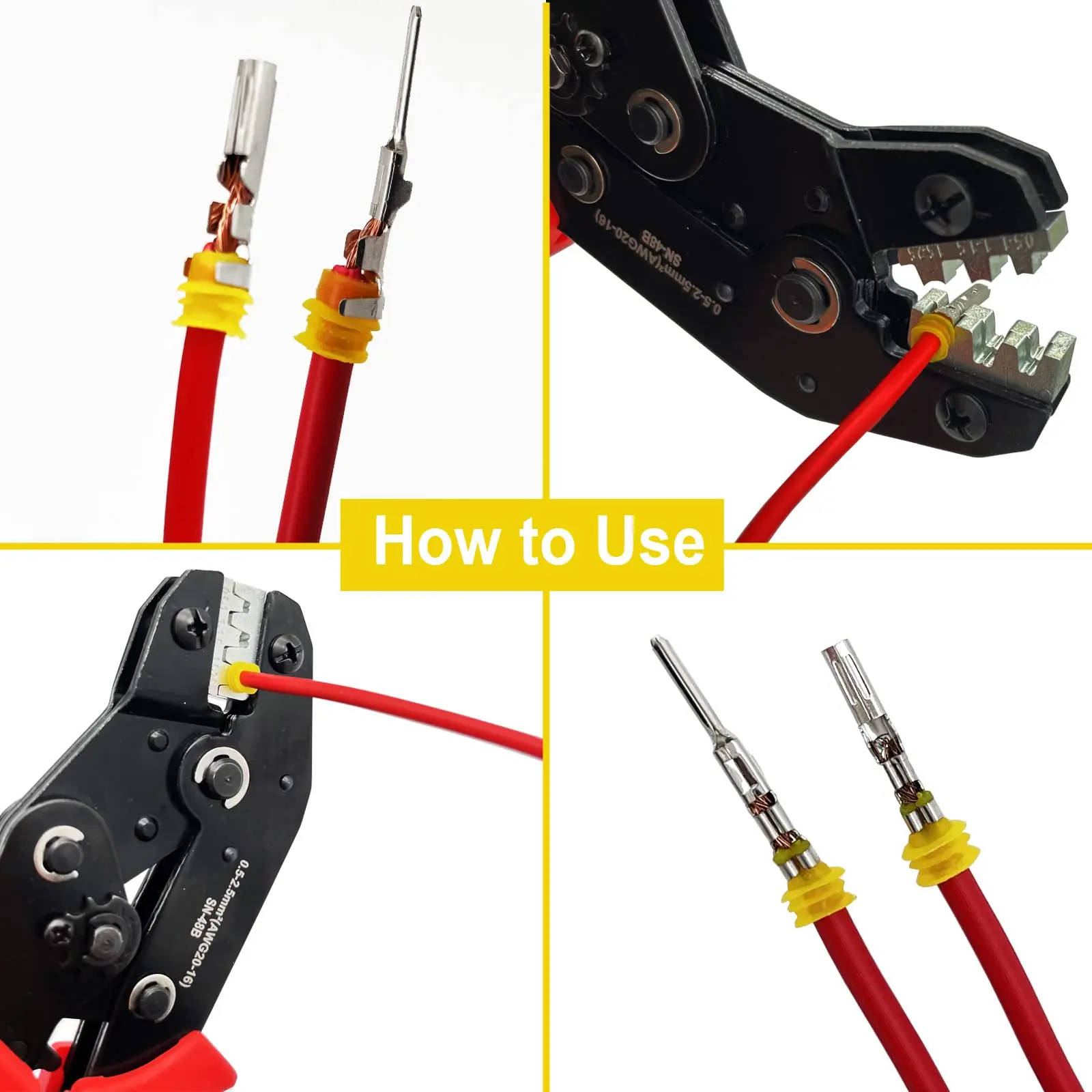 352 ชิ้นกันน้ําขั้วต่อไฟฟ้าขั้วต่อสายไฟรถยนต์ 1/2/3/4 พินขั้วต่อ CRIMPING TOOL