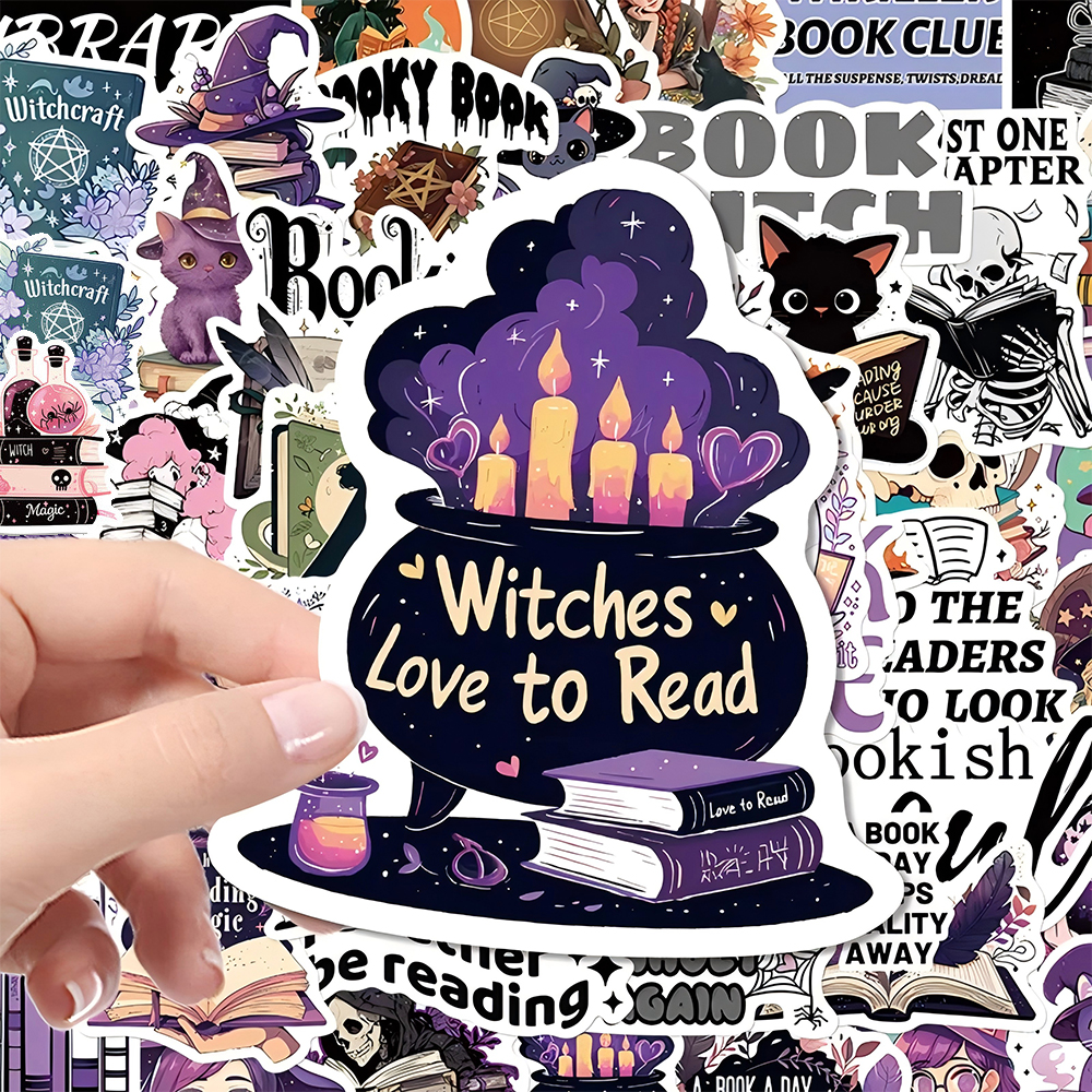 10/30/50/100pcs Purple Bookish Stickers for Notebook Luggage Stationery Waterproof Decoration Graffiti Decals Cool Sticker Packs