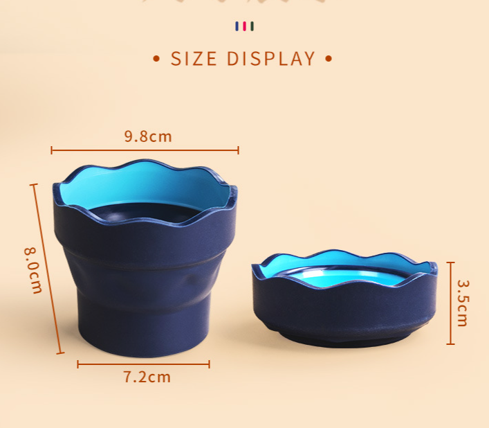 Faber-castell Clic & Go taza de agua para artista, cepillo de pintura verde oscuro, Cubo de lavado plegable, Cubo de cepillo retráctil
