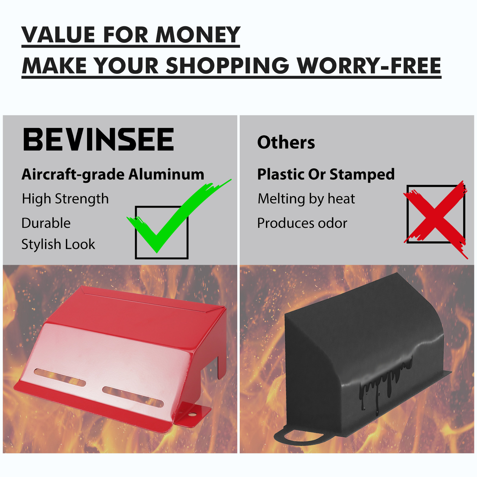 BEVINSEE アルミ製エアインテークスクープ BMW E90 E92 E93 335i 323i 325i 328i 330i 335i 335d 2007 2008 2009 2010 2011 2012