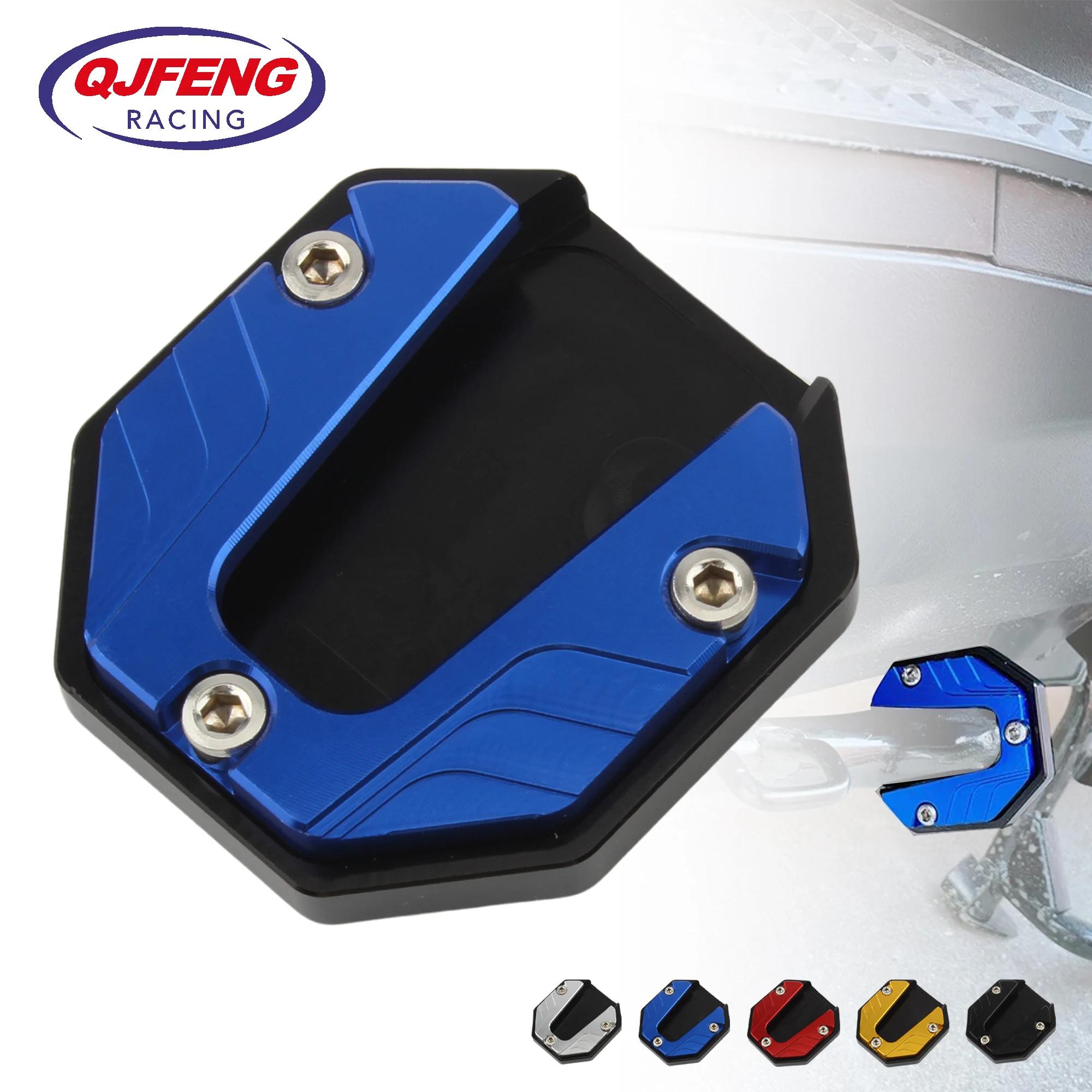 Accessori per la modifica del motociclo Prolunga per cavalletto Piede Cavalletto laterale Piastra di supporto per estensione Parti di base allargata antiscivolo