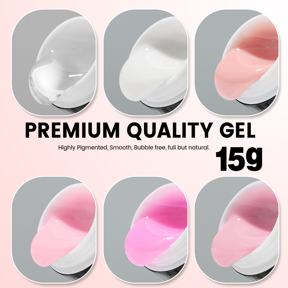 YOKEFELLOW-esmalte de uñas en extensión de Gel para uñas, YMH14 autonivelante, Gel acrílico UV de construcción rosa pálido, bricolaje, 15g