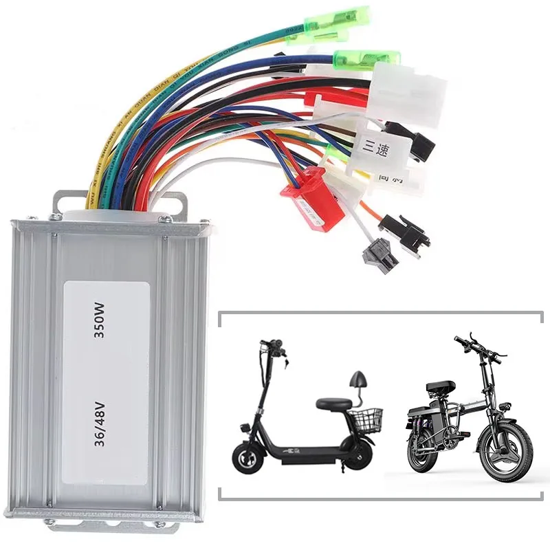 Accesorios para bicicleta eléctrica, controlador de Motor CC sin escobillas de 36V/48V, 350W, para bicicleta eléctrica, Scooter