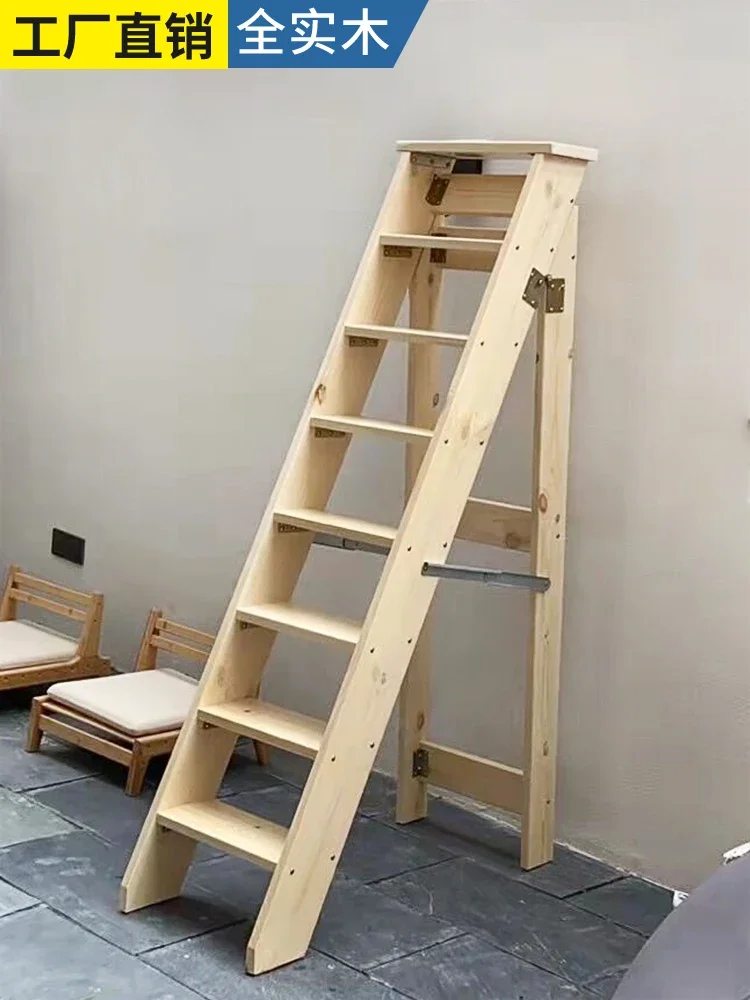 Scale per soffitta in legno massello scala a spina di pesce 678 gradini addensato per uso domestico scala in legno pieghevole scala in legno stoo