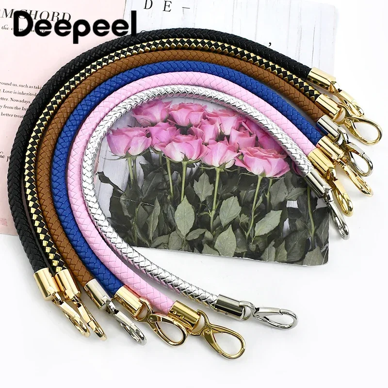 1Pc Deepeel 30-60 センチメートルカラフルな Pu レザーバッグストラップ財布ハンドバッグハンドルゴールドチェーンバックル織りスリング DIY 手作りアクセサリー