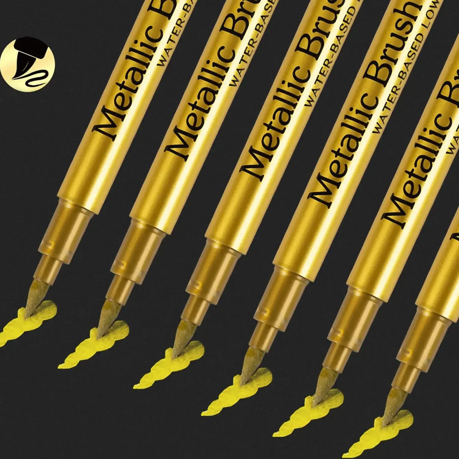 6 pezzi pennello pennarelli a vernice metallica pennarelli artistici permanenti color oro argento per artigianato Manga forniture di cancelleria per scrapbooking