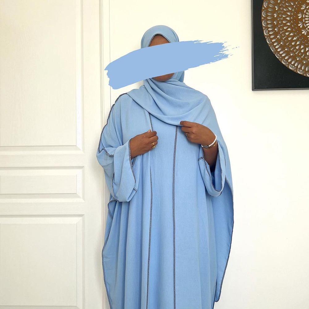 Dreiteiliges Abaya-Set mit Hijab-freiem Gürtel, Jazz-Krepp-Kimono, ärmellos, unter dem Kleid, EID, Ramadan, muslimische Frauen, islamische Kleidung