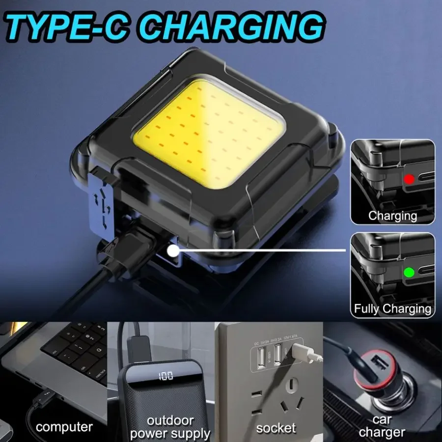 USB Rechargeable Headlamp High Lumens COB LED Headlight Multifunctional Super Bright Head Lamp Mini Head Flashlight