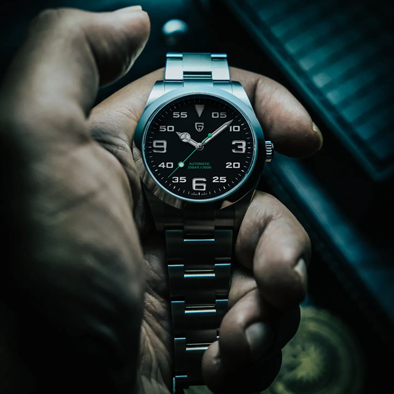 Pagani Design 40mm Herren automatische mechanische Armbanduhr Luxus Saphir Ar Glas wasserdichte Uhr Uhr für Herren Edelstahl