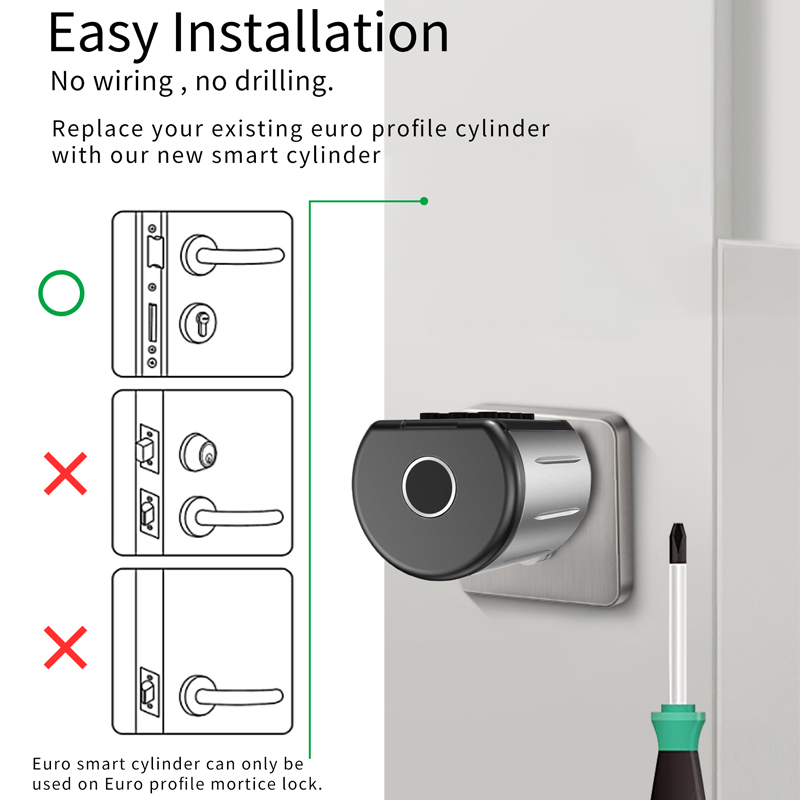 IP66 Waterdicht Smart Lock Biometrisch Vingerafdruk Deurslot met App en Smart Card Keyless Entry Voor Deurdikte 35-100mm