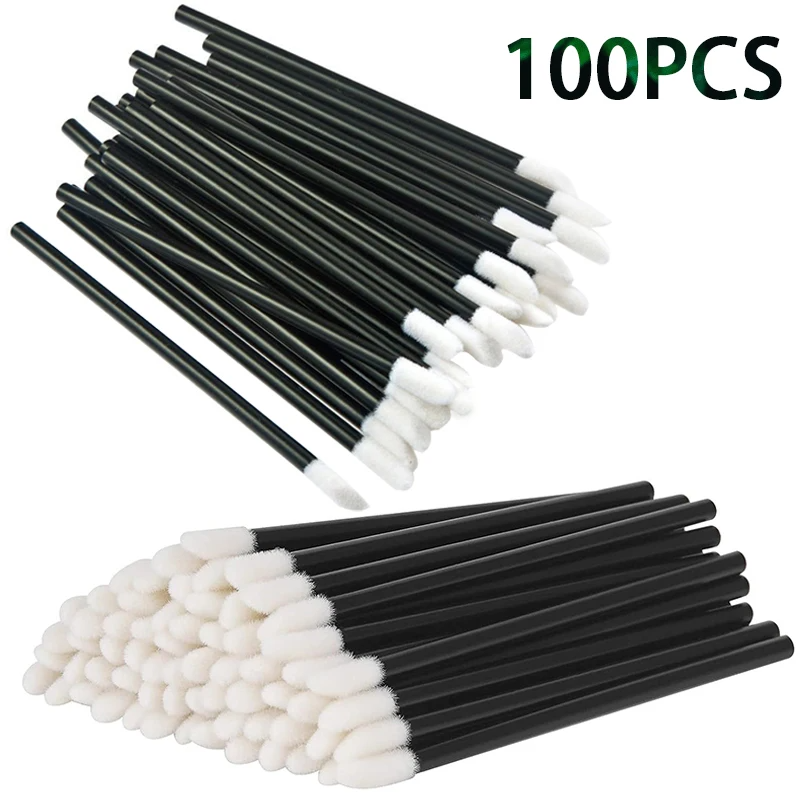 100PCS Disposable Lip Brushes Makeup Brush Eyelashes Extension Applicator Lipstick Wands Set Cosmetic Colourful Make Up Tools