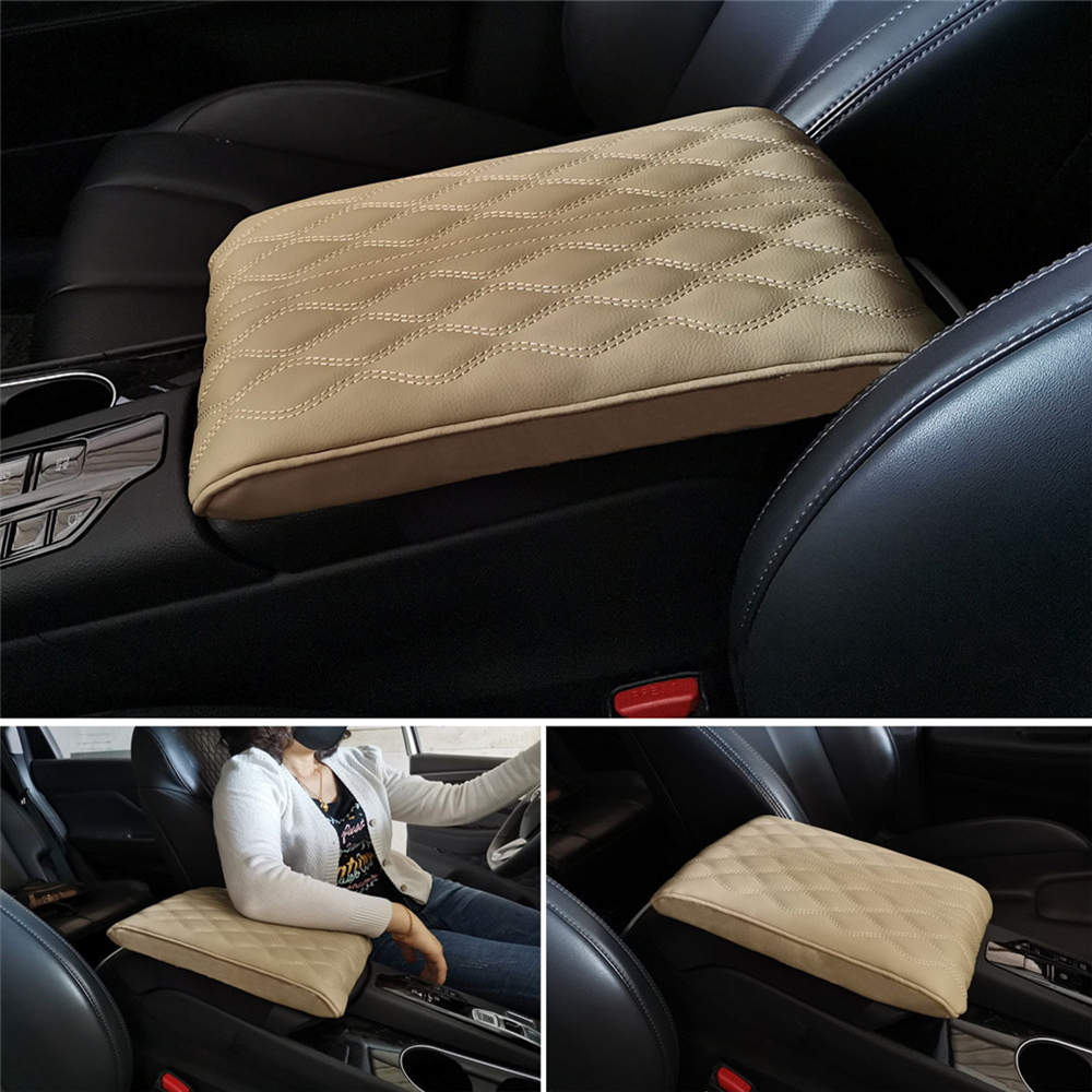 Alfombrillas para reposabrazos de coche, espuma viscoelástica, reposabrazos para vehículo, almohadillas para cajas, cubiertas de consola central de cuero, accesorios interiores de estilo