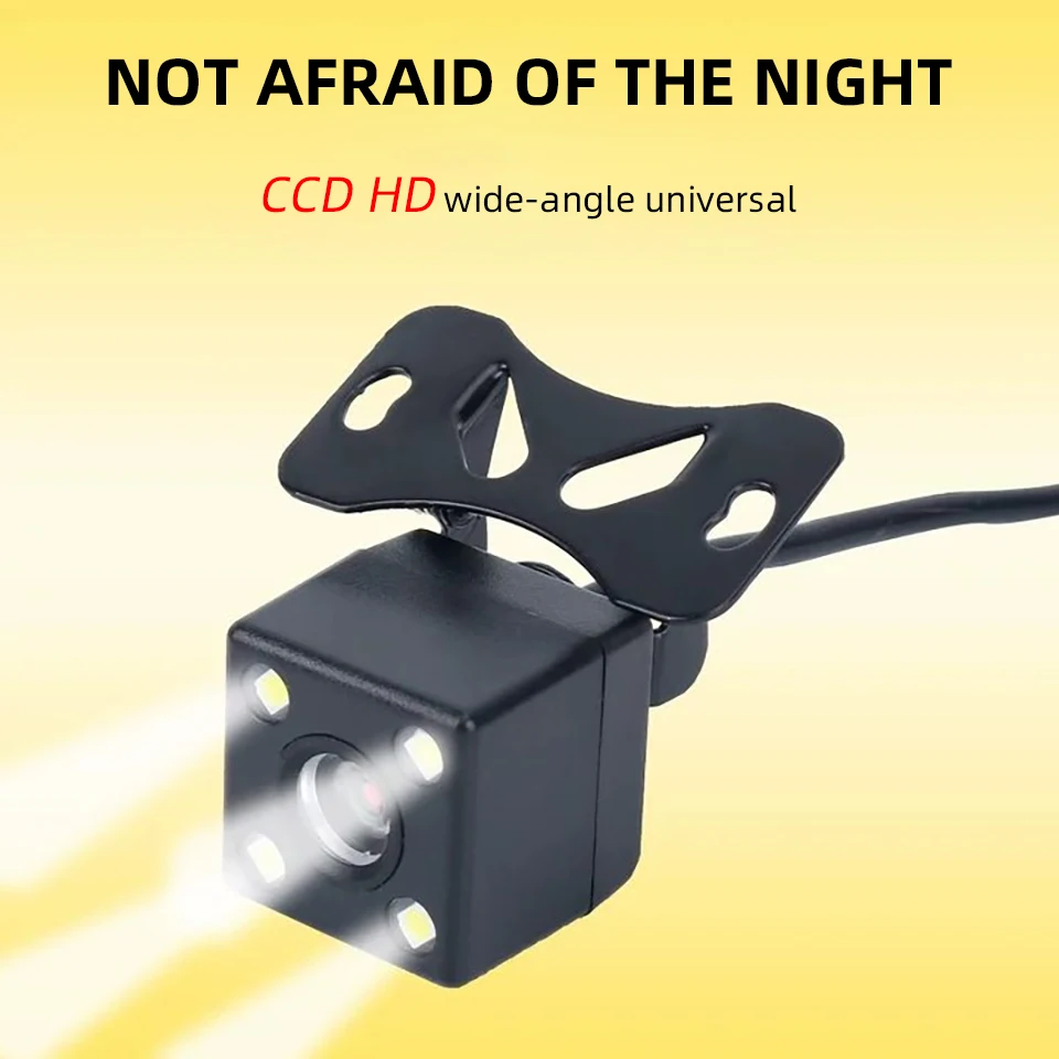 Yangood câmera retrovisora de carro hd, grande angular, à prova d'água, câmera reversa, 4/8/12 led, visão noturna, estacionamento, veículo, câmera de vídeo