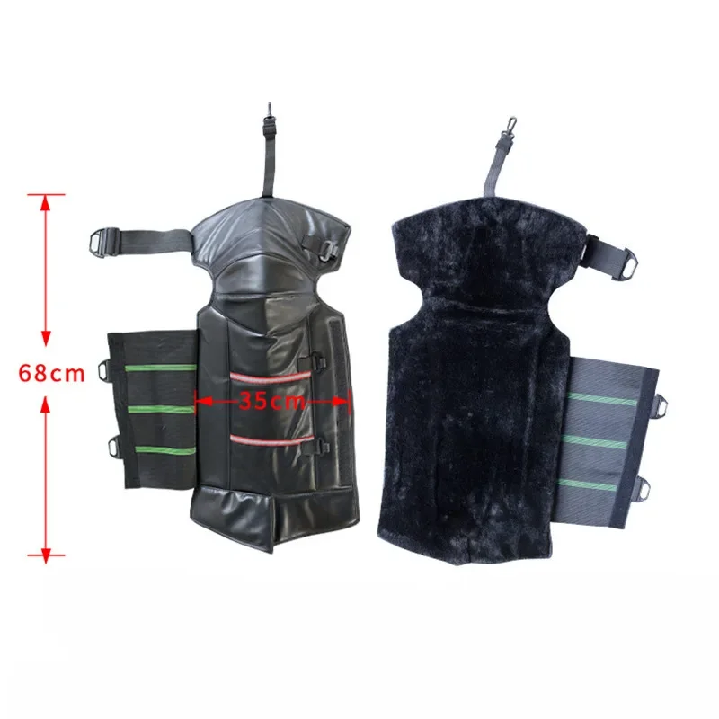 Joelheira quente para motocicleta, pernas, à prova de vento, inverno, couro pu, à prova d'água, scooter, proteção, joelheiras