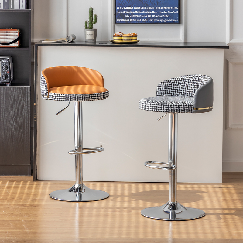 Silla de Bar, taburete de Bar Simple moderno, silla de Bar de lujo ligera para el hogar, taburete con respaldo giratorio de elevación