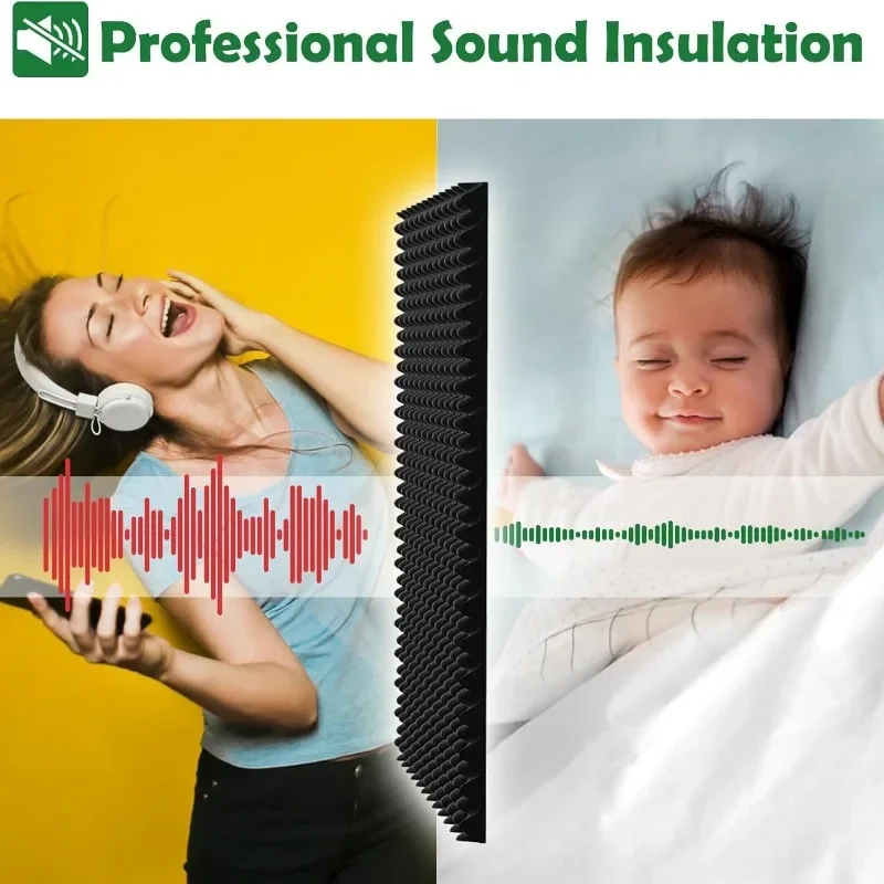 Egg Trough Acoustic Foam 12 Pcs Self-Adhesive Studio Wedge Tiles Sound Proofing Padding Wall Sound Proof Foam Panels
