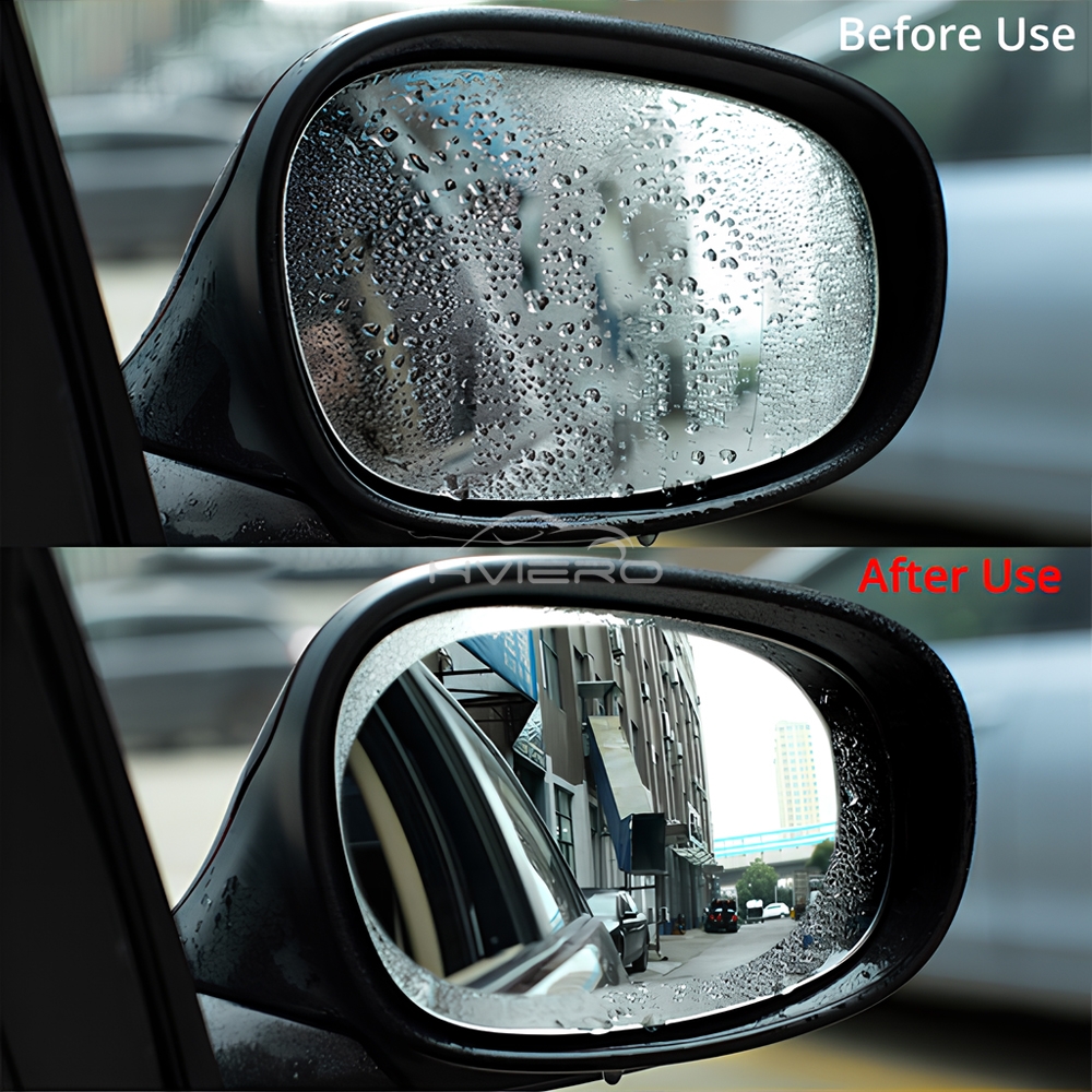 2 pçs adesivo de carro filme à prova de chuva para espelho retrovisor do carro espelho retrovisor do carro não nevoeiro filme chuva visão clara em dias chuvosos filme do carro