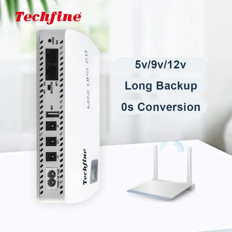 Mini UPS batería de respaldo 8000mAh para enrutador WiFi cámara de teléfono USB 5V DC 12V UPS fuente de alimentación ininterrumpida con múltiples salidas