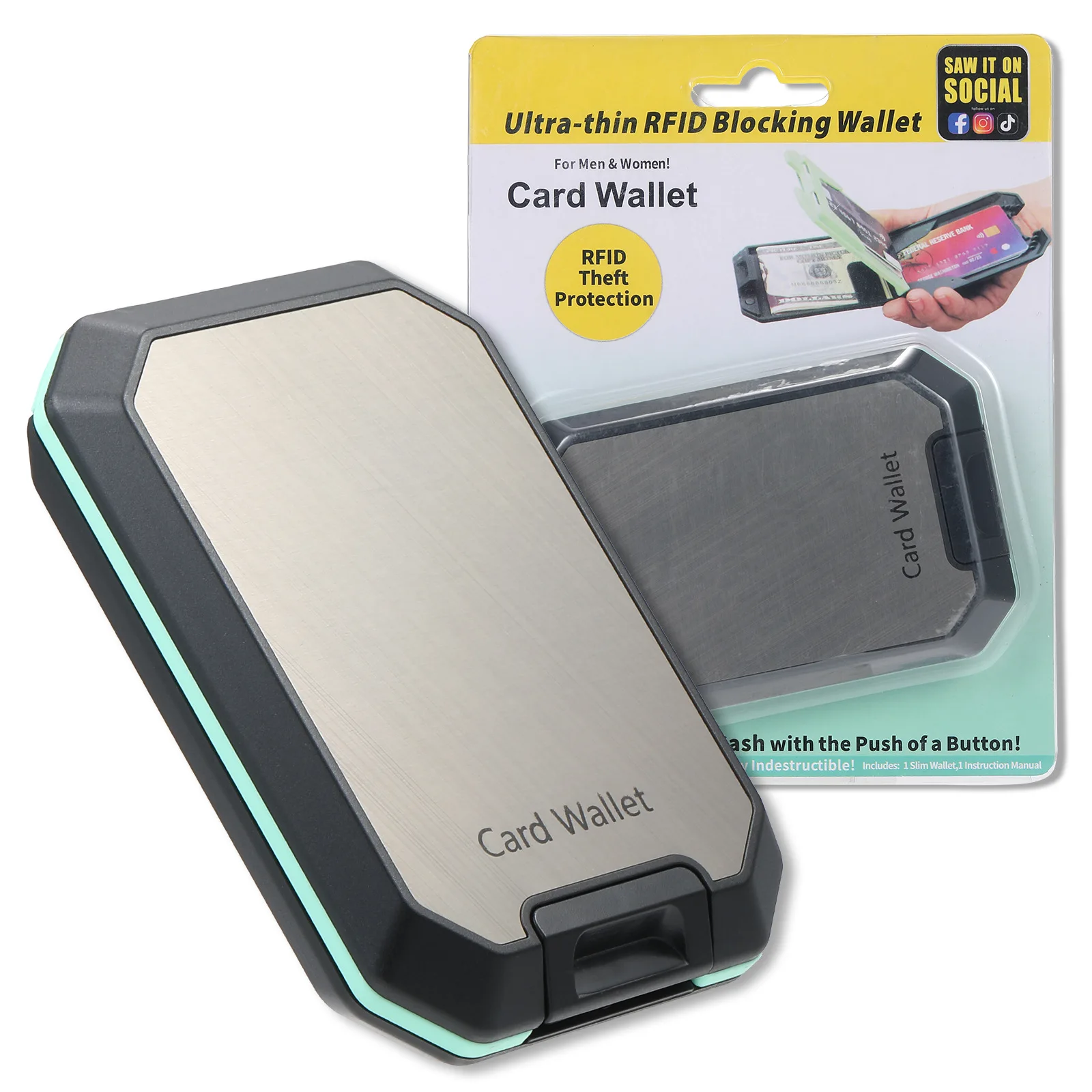 ANTI RFID Blocking Wallet for Men with Removable Money Clip Small Secure and Crush Resistant ID Credit Card Holder Case Purse