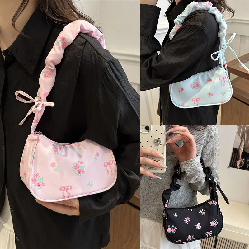 Borsa da donna alla moda Y2K Borsa a tracolla minimalista sotto le ascelle Borsa a tracolla coreana con tracolla regolabile Zaino a tracolla Decor regalo