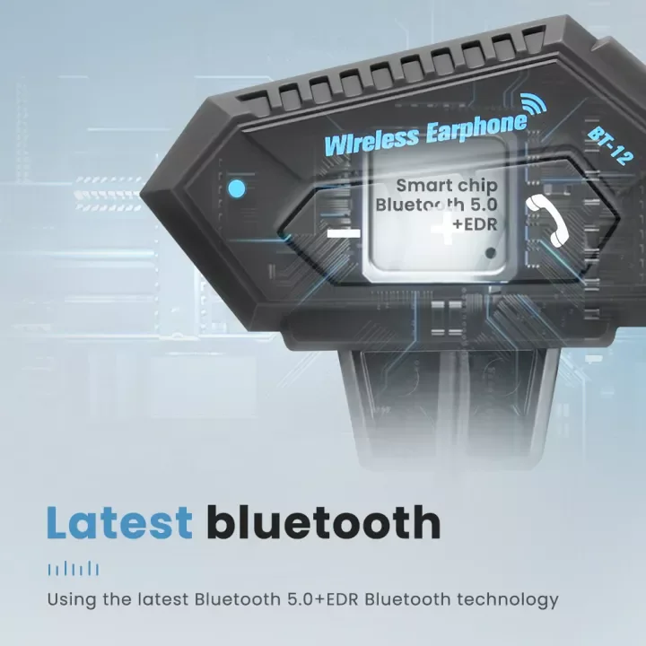 BT12 Zestaw słuchawkowy do kasku motocyklowego Stereofoniczne słuchawki Bluetooth Bezprzewodowy zestaw głośnomówiący Mikrofon Słuchawki Odtwarzacz muzyczny dla motocyklisty