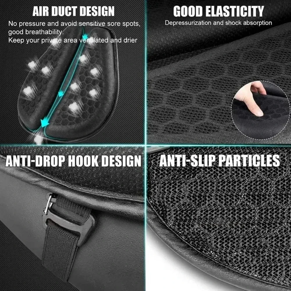 Almofada de assento de motocicleta 3d favo de mel antiderrapante almofada de assento de gel moto alívio de pressão almofada de assento de passeio acessórios de moto