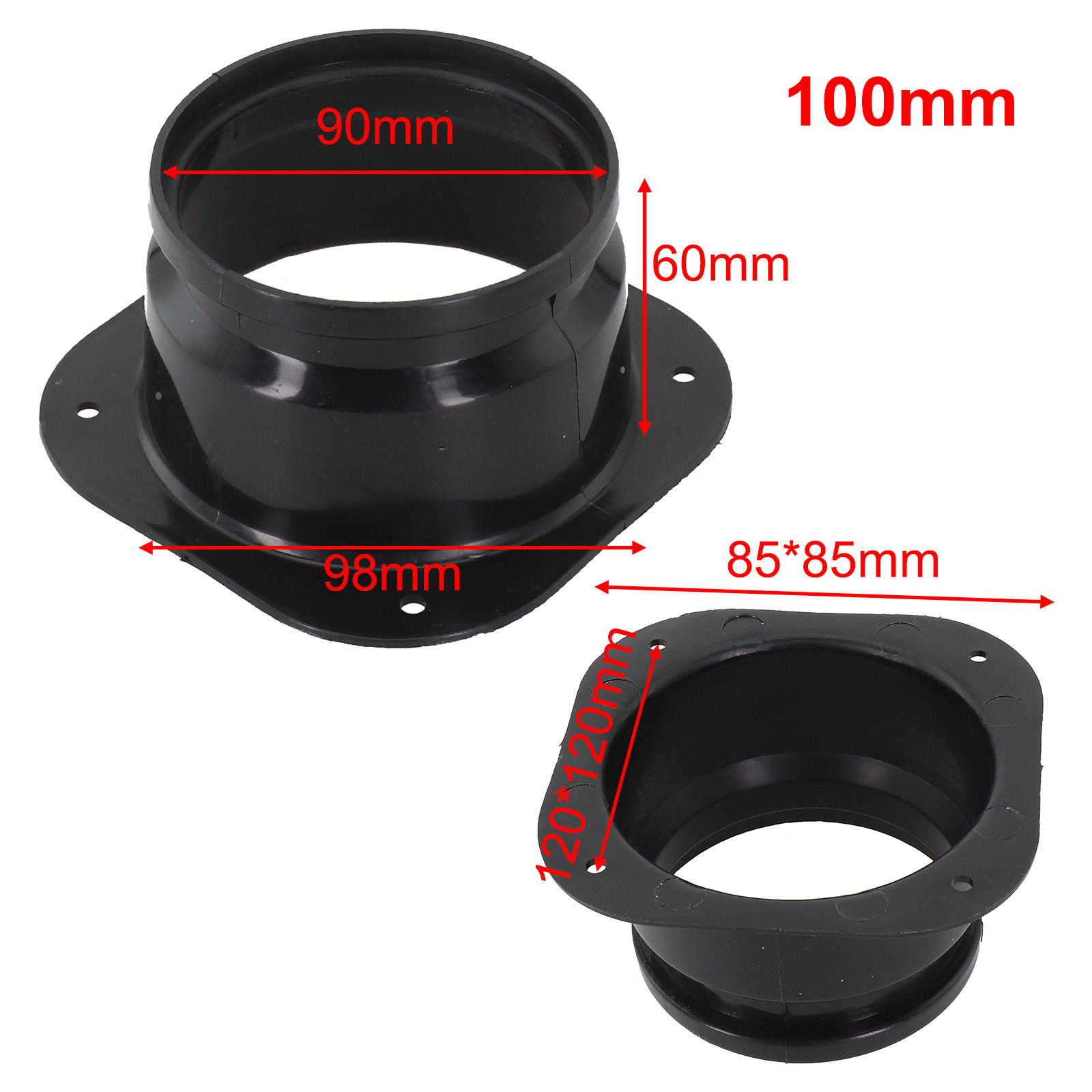 Vent Pipe Adapter Flange Connector Ventilation Pipe Air Ducting Connection Square To Round Flange Interface Exhaust Pipe Joint