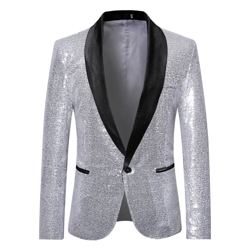 Männer Schlank Hochwertige Blazer Pailletten Dekoration Host der Bühne Blazer Single Button Mode männer Kleidung Homme Sänger der Kleidung