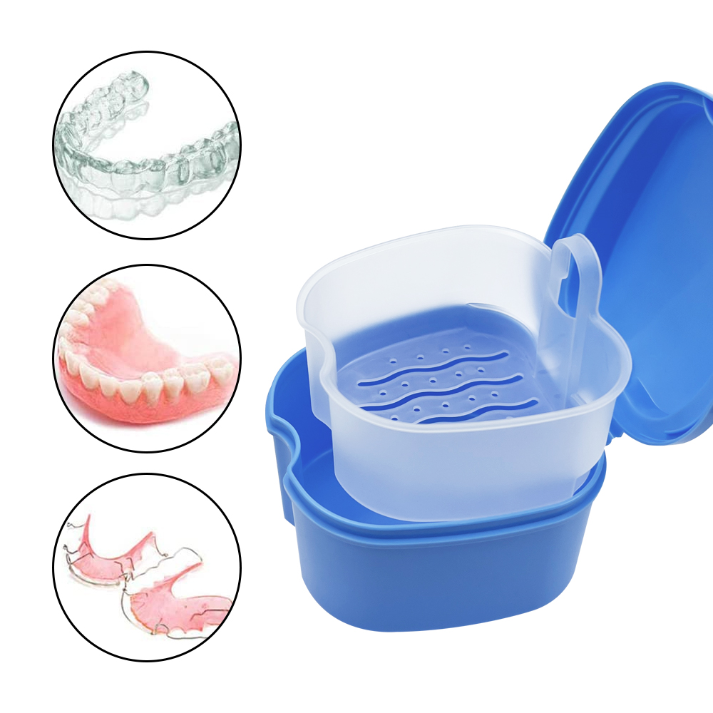 Custodia per denti finti Fermo dentale Protesi Scatola da bagno Protezione per la bocca Pulizia ortodontica Supporto per denti artificiali Forniture per l'igiene orale