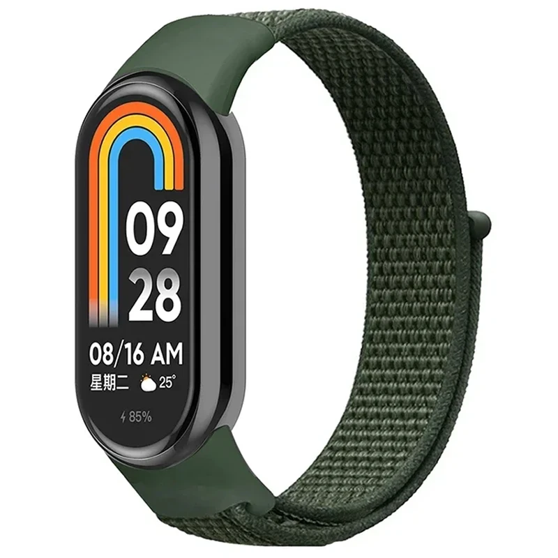 ナイロンループストラップ xiaomi mi バンド 8 7 6 5 4 3 ブレスレットスマートウォッチリストバンド交換スポーツpulsera 時計バンド miband 8 NFC